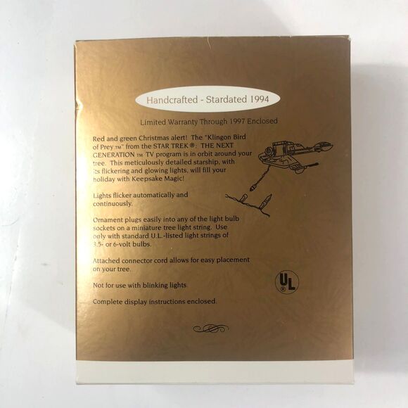 Hallmark Keepsake Ornament 1994 Star Trek TNG Klingon Bird of Prey QX5738 Magic - Picture 3 of 8